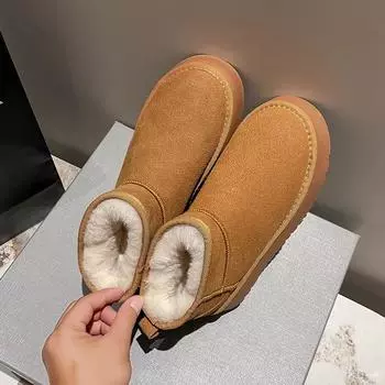 Новинка 2024 года, классические женские зимние ботинки на утепленном пухе, удобные теплые ботильоны, женская зимняя женская обувь, массивные Botas Mujer 35 серый