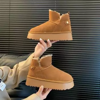 Новинка 2024 года, классические женские зимние ботинки на утепленном пухе, удобные теплые ботильоны, женская зимняя женская обувь, массивные Botas Mujer 35