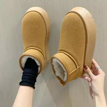 Новинка 2024 года, классические женские зимние ботинки на утепленном пухе, удобные теплые ботильоны, женская зимняя женская обувь, массивные Botas Mujer 35 чёрный