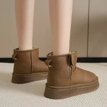 Новинка 2024 года, классические женские зимние ботинки на утепленном пухе, удобные теплые ботильоны, женская зимняя женская обувь, массивные Botas Mujer 36 чёрный