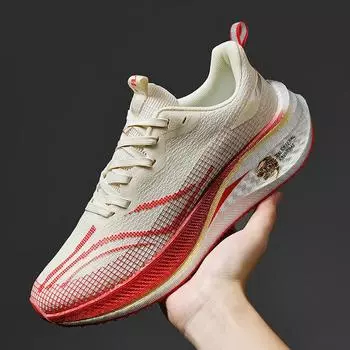Новинка 2024 года, кроссовки для папы, кроссовки больших размеров для отдыха, обувь из сетчатой ткани Flyknit, женские кроссовки для бега 35 китайский красный