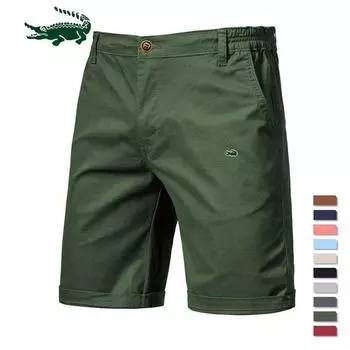 Новинка 2024 года, летние однотонные шорты из 100% хлопка, мужские шорты высокого качества, повседневные деловые мужские шорты с эластичной резинкой на талии 30