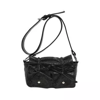 Новинка 2024 года, летняя модная универсальная милая сумка, сумка большой вместимости с галстуком-бабочкой, ручная складная сумка на одно плечо для женщин