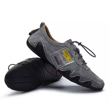 Новинка 2024 года, модная повседневная мужская обувь ручной работы из кожи, дизайнерские осенние кроссовки, мужские мокасины, дышащие мягкие туфли на плоской подошве, обувь для вождения 38 серый