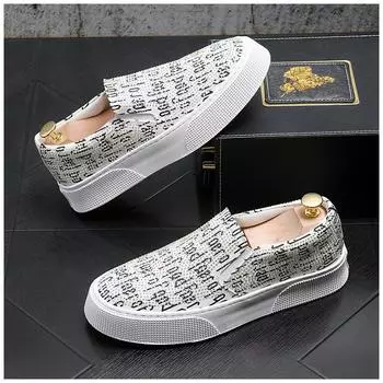 Новинка 2024 года, модные мужские туфли со стразами и вышивкой, мужские повседневные туфли-оксфорды для свадьбы, жениха, вождения, возвращения на родину, деловая обувь 38 чёрный