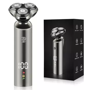 [Новинка 2024 года] Мужская бритва для бритья электрическая Мужская бритва для бритья электробритва для бритья электробритва роторная IPX6 водонепроницаемая Влажное и сухое использование Вы можете бриться