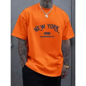 Новинка 2024 года, мужская футболка с принтом букв для пары, летний повседневный топ большого размера, одежда с короткими рукавами и круглым вырезом S