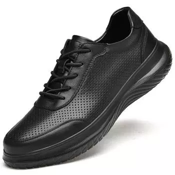 Новинка 2024 года, мужская обувь из натуральной кожи, мужская деловая обувь, уличные мужские кроссовки высокого качества, мужская повседневная обувь, походная обувь 38 чёрный