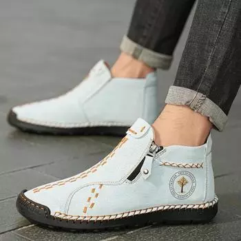 Новинка 2024 года, мужские ботинки ручной работы, дизайнерские кроссовки, мужская повседневная кожаная обувь для отдыха на открытом воздухе, ботильоны, дышащая повседневная обувь, горячая распродажа 39