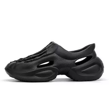 Новинка 2024 года, мужские тапочки, сандалии, пляжные уличные сабо без шнуровки, садовая обувь, мягкие удобные сандалии из ЭВА, мужские домашние домашние тапочки 40 чёрный