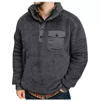 Новинка 2024 года, однотонное плюшевое теплое пальто, свитер, повседневное пальто, свитер с карманами, осенне-зимнее пальто L зелёный