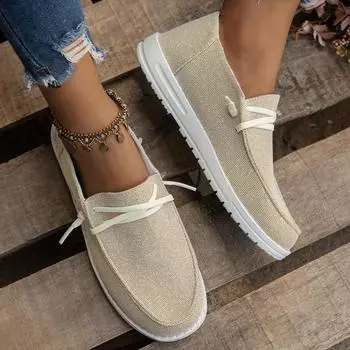 Новинка 2024 года, осенние женские туфли из ткани, повседневные легкие женские туфли из парусины 36 чёрный