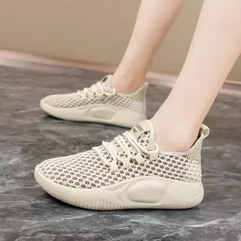 Новинка 2024 года, пляжная обувь, удобные женские туфли на плоской подошве в стиле ретро, летние сетчатые полые сандалии, женские туфли на плоской подошве на мелкой подошве 35 чёрный