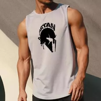 Новинка 2024 года, полиэстеровая майка для тренировок в тренажерном зале, мужская спортивная одежда без рукавов, рубашка-стрингер, модные майки для бодибилдинга, жилет для фитнеса M зелёный