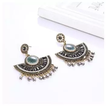 Новинка 2024 года, полукруглые богемные серьги-подвески с кисточками, винтажные серьги с большими бусинами для женщин, модные ювелирные изделия розовый