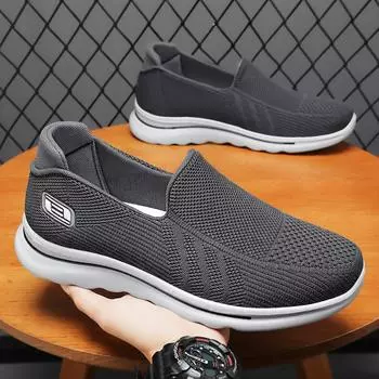 Новинка 2024 года, прогулочная обувь для среднего возраста и пожилых людей, обувь для пожилых людей в парном стиле, легкая и удобная повседневная обувь 39 чёрный