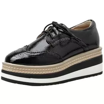 Новинка 2024 года, японские туфли на плоской платформе Brock, туфли на танкетке и платформе, женские повседневные туфли на внутренней высоте в британском стиле HZB 34 белый