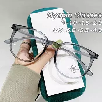 Новинка 2024 года, ретро-ультралегкие очки для близорукости, анти-синий свет, женские очки для близорукости, модные изысканные повседневные прозрачные очки -1