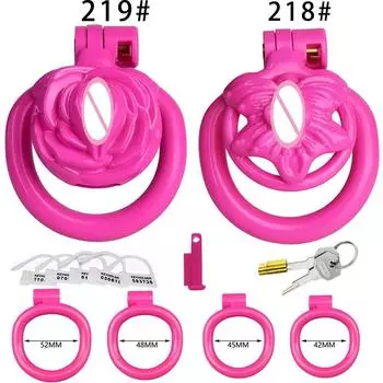 Новинка 2024 года, роза, дизайн бабочки, полимерный мужской замок верности, гладкая легкая клетка для воздержания, птичья клетка, замок для пениса, секс-игрушки для взрослых 218 Black