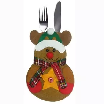 Новинка 2024 года, Рождественский держатель для столовых приборов, нож, вилка, карманные сумки, Рождественская посуда, чехол, ужин, рождественские украшения для дома 1pcs