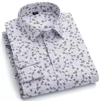 Новинка 2024 года, рубашки с длинным рукавом и цветочным принтом, шелковая резинка, лето-весна, стандартный крой, деловая повседневная одежда 38