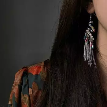 Новинка 2024 года, серьги «Четыре сезона», ретро-аксессуар, винтажные длинные этнические красочные женские стильные серьги с листьями, простые аксессуары, серьги