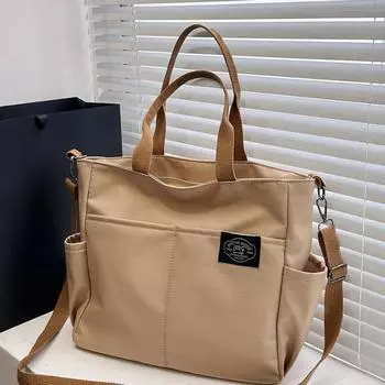 Новинка 2024 года, сумка через плечо унисекс, ткань Оксфорд, водонепроницаемый материал, ручная универсальная сумка для компьютера, большая вместительная сумка через плечо