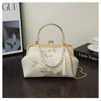 Новинка 2024 года, сумки в китайском стиле в стиле ретро, женские сумки через плечо в китайском стиле с вышивкой, сумка-мессенджер белый