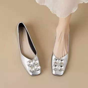 Новинка 2024 года, весенне-осенняя женская обувь в корейском стиле, одежда для карьеры и вечеринок, женские повседневные туфли-лодочки на плоской подошве с квадратным носком Mary Jane 35 чёрный