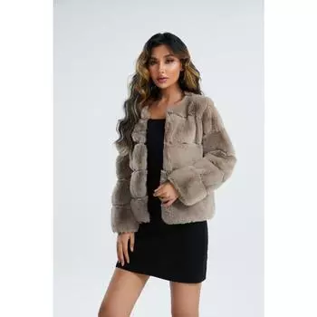 Новинка 2024 года, женская благородная куртка для вечеринки, пальто из норки, женское пальто из норки, осень и зима, женский искусственный мех S белый