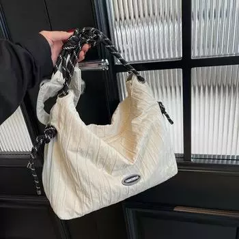 Новинка 2024 года, женская большая вместительная сумка через плечо, универсальная сумка для подмышек, студенческая дорожная сумка на одно плечо, модная