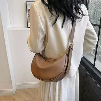 Новинка 2024 года, женская сумка через плечо на одно плечо с булочкой для клецок, Instagram, корейское издание, повседневная универсальная женская сумка из мягкой кожи из искусственной кожи, модная