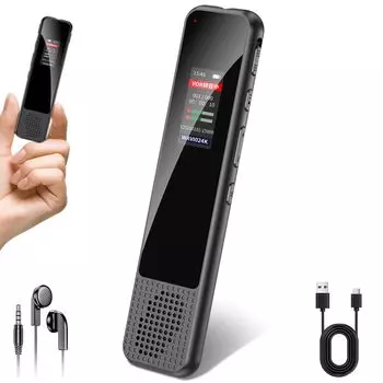 Новинка 2025 года: Компактный диктофон с емкостью 64 ГБ, высокой чувствительностью, записью одной кнопкой, длительным временем записи, записью на большом расстоянии,