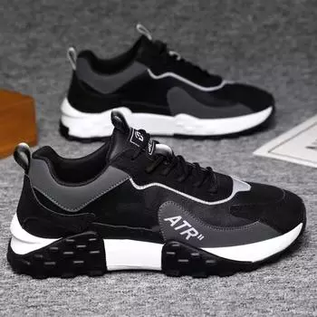 Новинка 2025 года, мужская обувь на осень и зиму, дышащая, универсальная спортивная обувь, нескользящая, с мягкой подошвой, модные повседневные кроссовки для бега 39 хаки