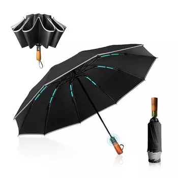 [Новинка 2025 года] Складной зонт, автоматически открывается/закрывается одним нажатием [Очень большой размер, усиленные 10 спицами, тип складывания наоборот] Складной зонт UPF50+