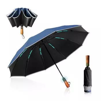 [Новинка 2025 года] Складной зонт, автоматически открывается/закрывается одним нажатием [Очень большой размер, усиленные 10 спицами, тип складывания наоборот] Складной зонт UPF50+