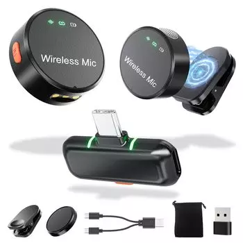 [Новинка 2025 года - Улучшенное качество звука] Беспроводной петличный микрофон BILIWAL для iPhone, iPad и Android, Мгновенное подключение, Синхронизация аудио-видео,
