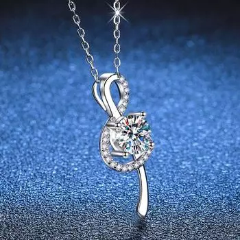Новинка, 6,5 мм, стерлинговое серебро S925, Dvvs1, ожерелье из муассанита для женщин, блестящая подвеска, элегантные ювелирные изделия, Рождественский подарок GRA