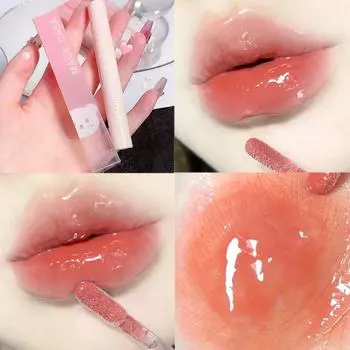 Новинка, 6 цветов, зеркальный желейный блеск для губ, увлажняющая водная глянцевая жидкая помада, водостойкая, прочный красный оттенок, губная косметика для макияжа 06