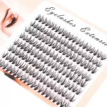 Новинка, 8 рядов, отдельные ресницы, наращивание натуральных ресниц из искусственной норки, индивидуальное 160 кластеров, наращивание ресниц, макияж, реснички Hotting C&0.07mm&8mm