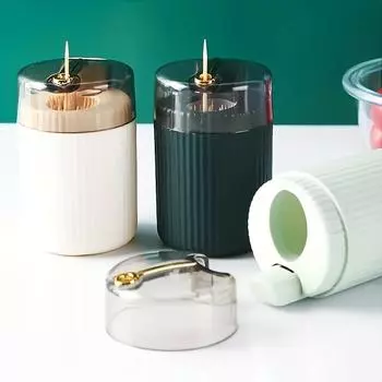 Новинка Автоматический Диспенсер Для Зубочисток Портативный Пластиковый Держатель Для Зубочисток Контейнер Творческий Пресс Коробка Для Хранения Зубочисток Органайзер белый