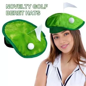 Новинка, берет для гольфа с флажком для мяча для гольфа, головной убор для гольфиста, аксессуары для костюма для вечеринки в гольф для мужчин и женщин