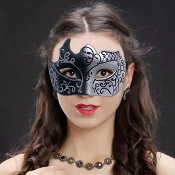 Новинка, блестящая винтажная мужская крышка для лица, половина для выпускного вечера, для фестиваля