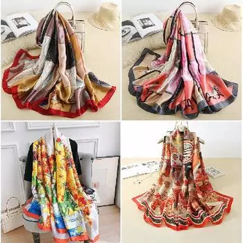 Новинка, четыре сезона, в наличии, новый шелковый большой размер, тонкая верхняя одежда, шарф для защиты шеи, солнцезащитный крем, теплое пляжное полотенце для женщин 180*90 CM