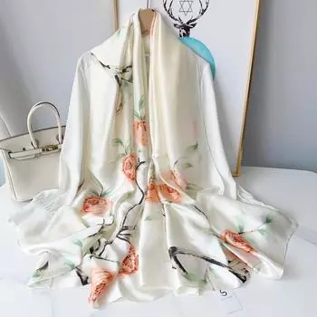 Новинка, четыре сезона, в наличии, новый шелковый большой размер, тонкая верхняя одежда, шарф для защиты шеи, солнцезащитный крем, теплое пляжное полотенце для женщин 180*90cm