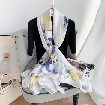 Новинка, четыре сезона, в наличии, новый шелковый большой размер, тонкая верхняя одежда, шарф для защиты шеи, солнцезащитный крем, теплое пляжное полотенце для женщин 180*90cm