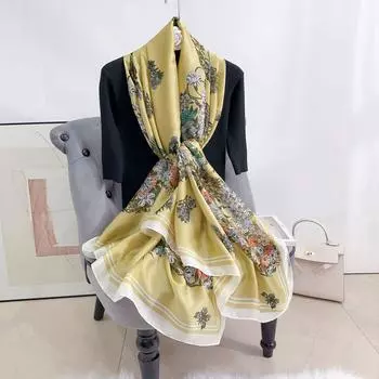 Новинка, четыре сезона, в наличии, новый шелковый большой размер, тонкая верхняя одежда, шарф для защиты шеи, солнцезащитный крем, теплое пляжное полотенце для женщин 180*90cm