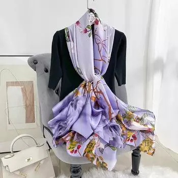 Новинка, четыре сезона, в наличии, новый шелковый большой размер, тонкая верхняя одежда, шарф для защиты шеи, солнцезащитный крем, теплое пляжное полотенце для женщин 180*90cm