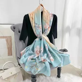 Новинка, четыре сезона, в наличии, новый шелковый большой размер, тонкая верхняя одежда, шарф для защиты шеи, солнцезащитный крем, теплое пляжное полотенце для женщин 180*90