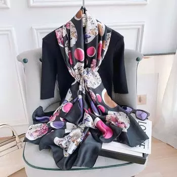 Новинка, четыре сезона, в наличии, новый шелковый большой размер, тонкая верхняя одежда, шарф для защиты шеи, солнцезащитный крем, теплое пляжное полотенце для женщин 180*90cm